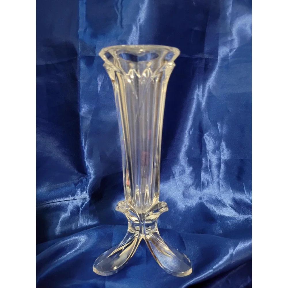 Lead Crystal Vase Cristal D'Arques Bandol pattern Three-footed Vintage France